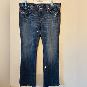 Miss Me Jeans Women Size 31 Medium Blue Wash Bootcut‎ Danielle Low Rise Distress